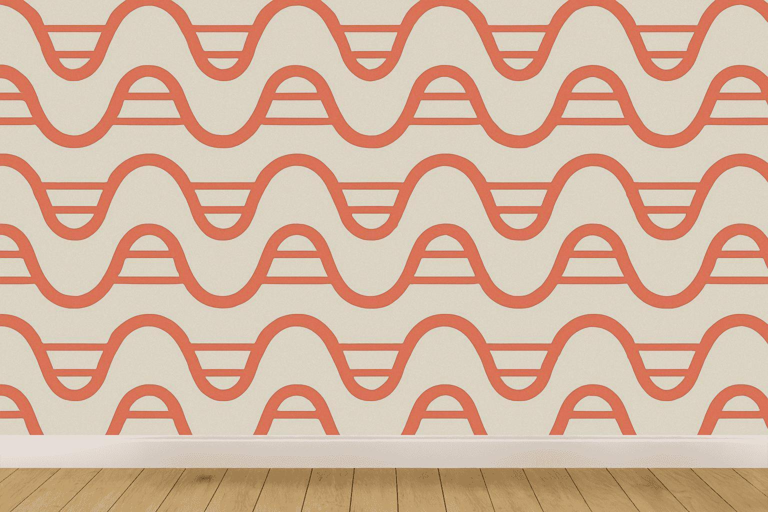 Sine Ribbon Ladder wallpapers for interior design