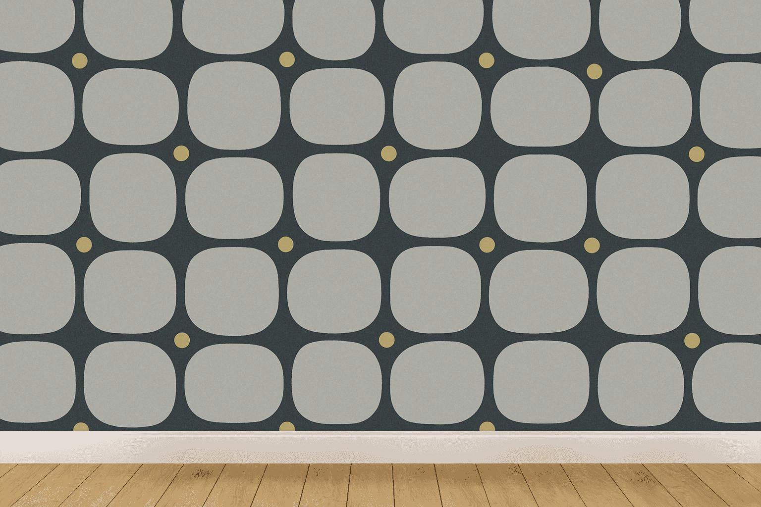 Cellular Pebble Grid designer printed wallpapers