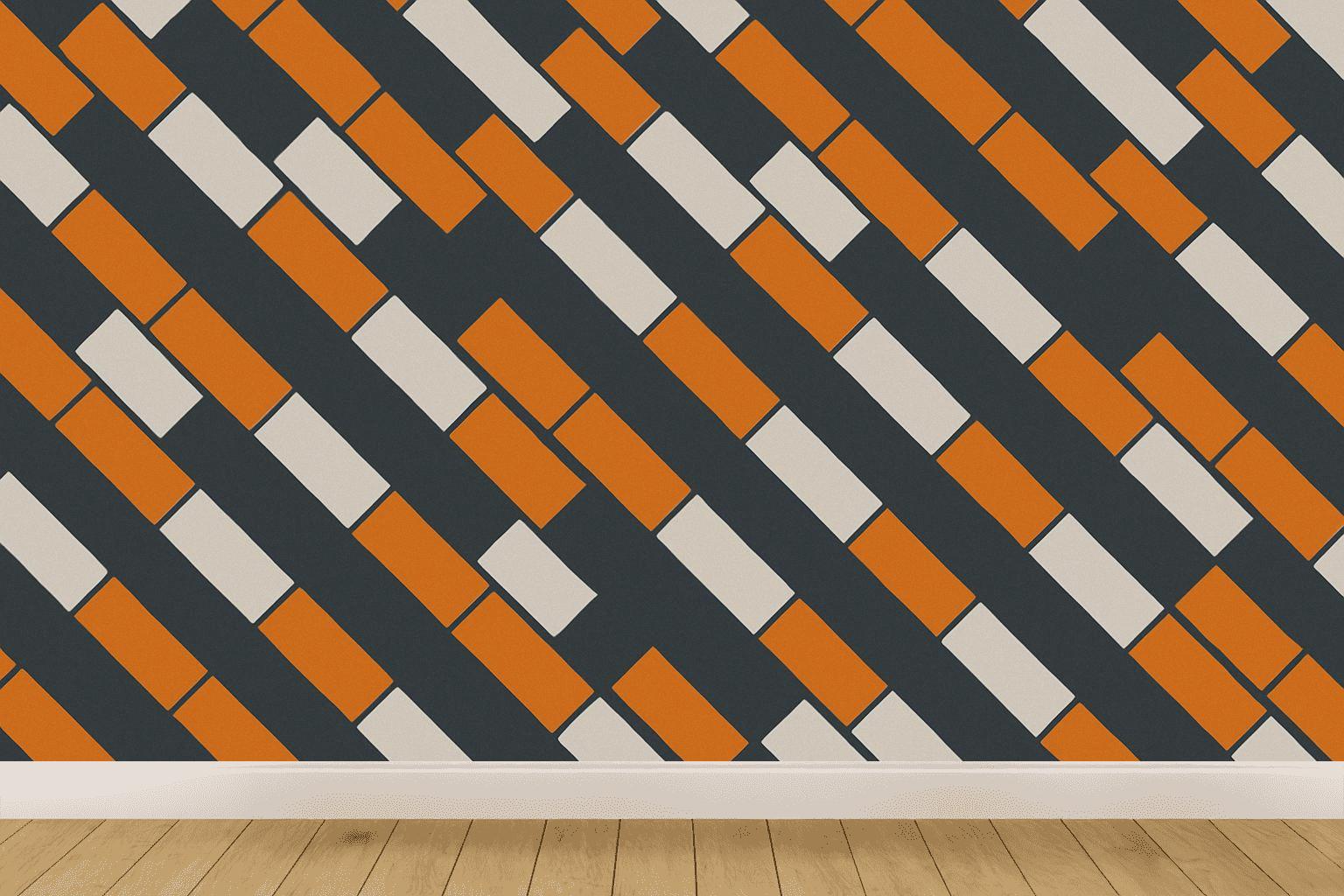 Diagonal Rail Cascade Blocks designer printed wallpapers