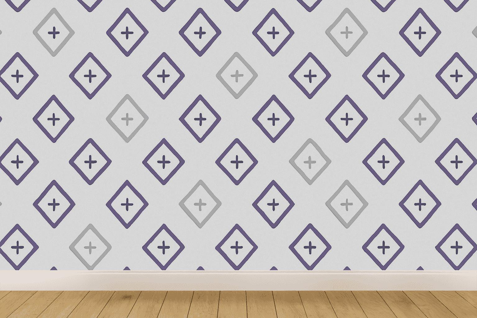 Offset Diamond Pulse Grid designer printed wallpapers