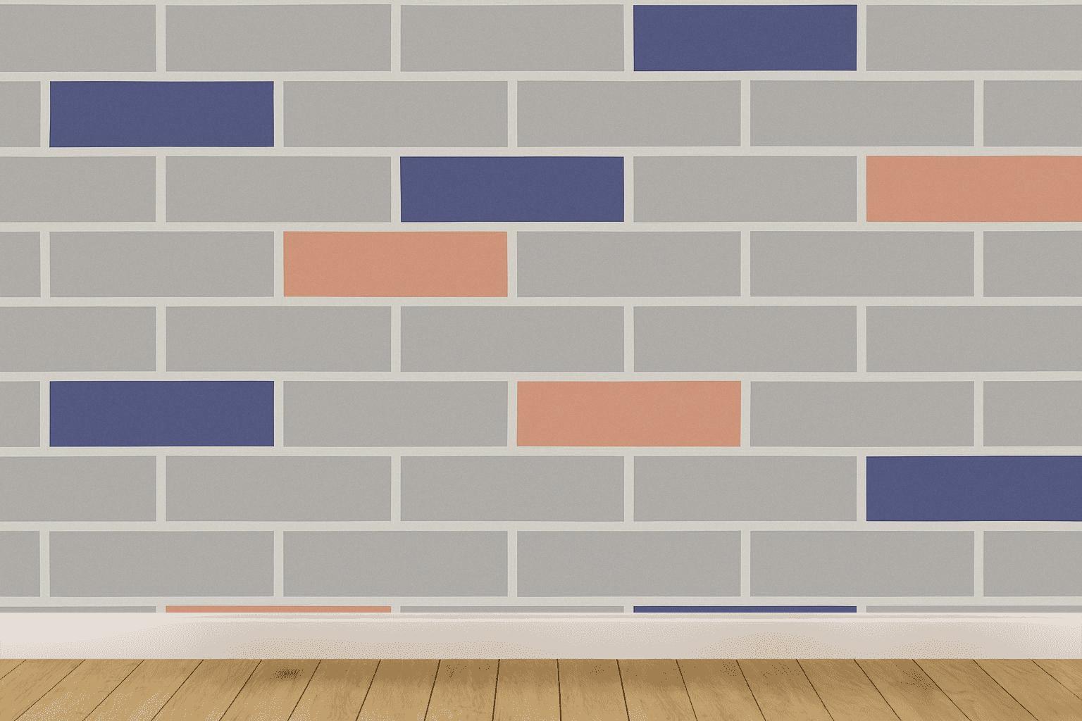 Staccato Brick Step Weave personalized wall coverings