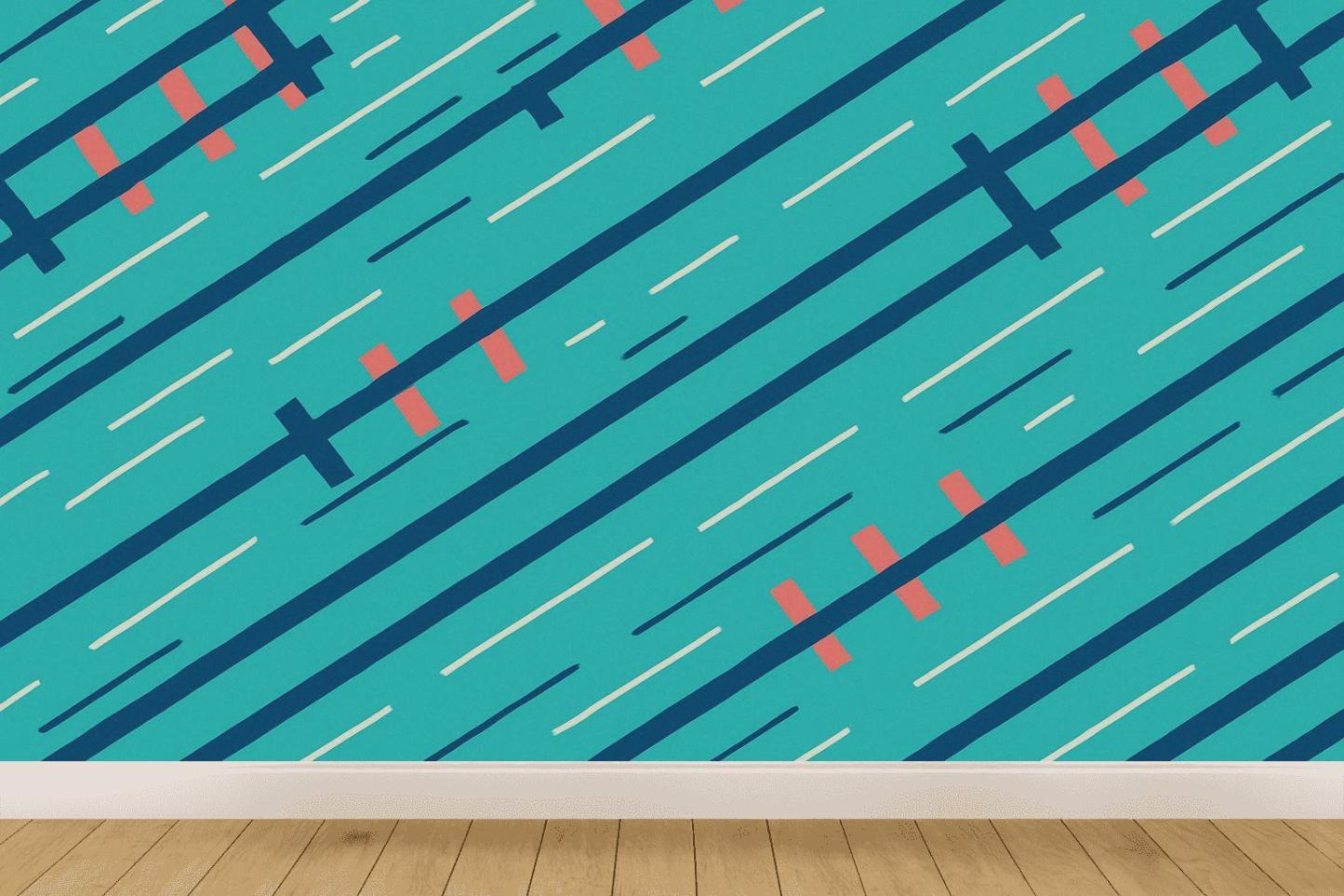 Comet Tail Diagonal Rail Weave designer printed wallpapers