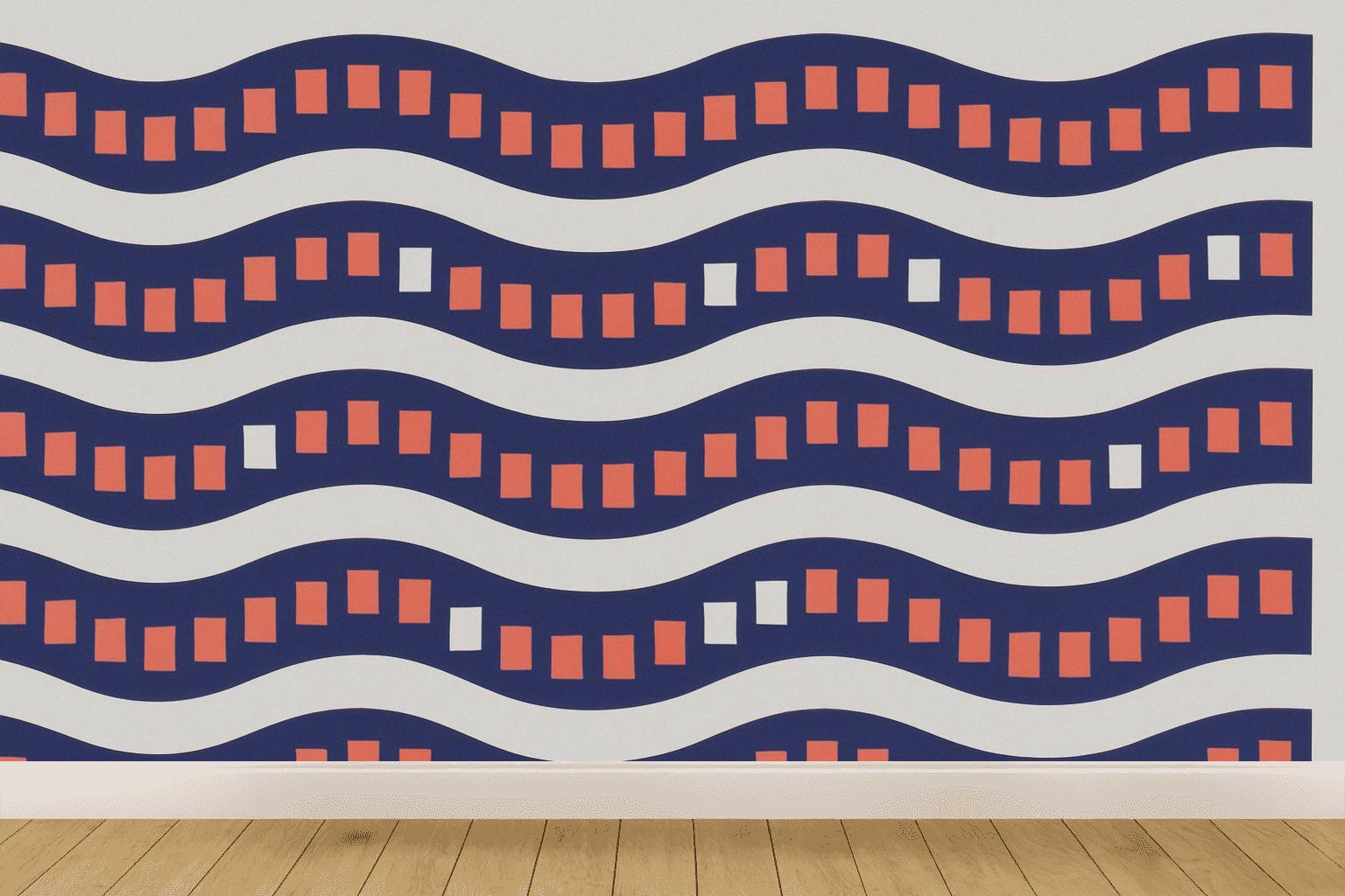 Sine Ladder Stripe Stack personalized wall coverings