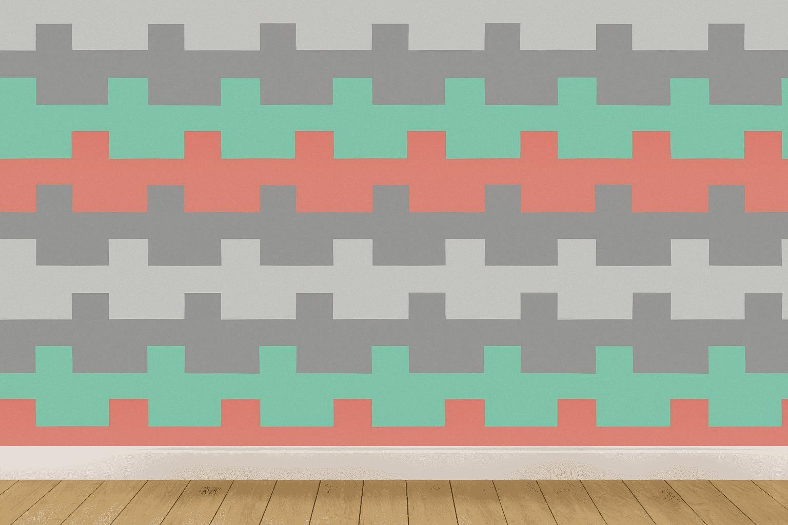 Stepwise Pixel Terrace Stripes trendy peel wallpapers