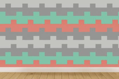 Stepwise Pixel Terrace Stripes trendy peel wallpapers