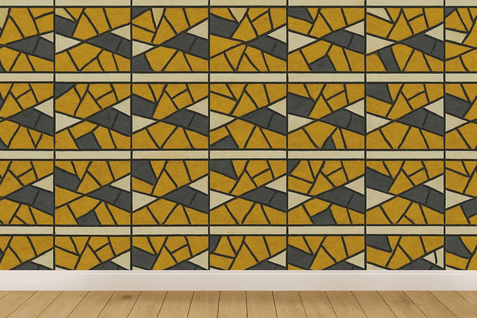 Shard Cell Mosaic Weft designer printed wallpapers