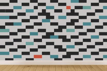 Offset Brick Pixel Staircase trendy peel wallpapers