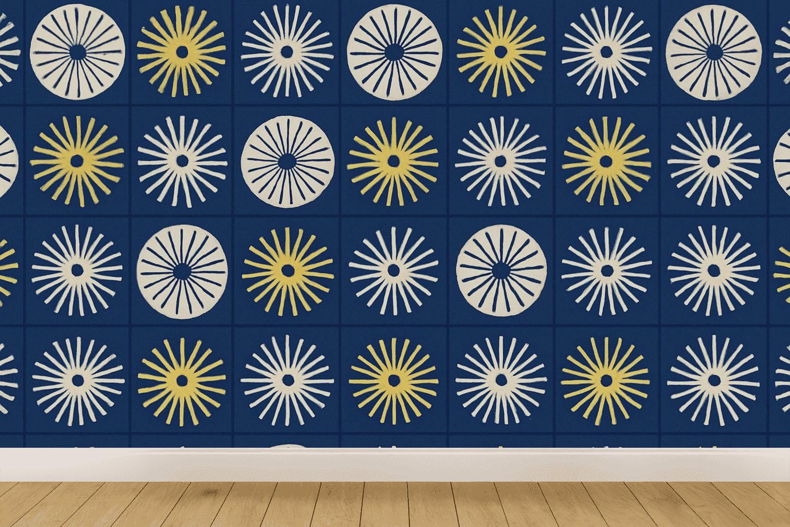 Starburst Ray Register Tiles trendy peel wallpapers