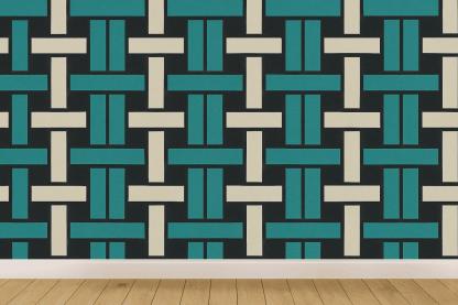 Interband Link Weave Grid designer printed wallpapers