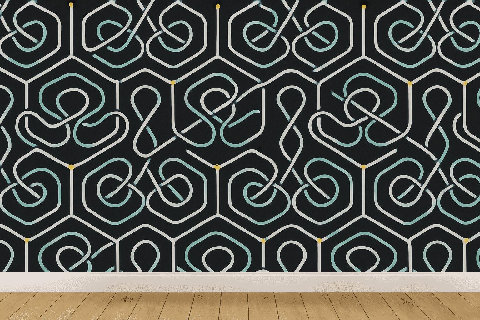 Hex Loop Knot Grid trendy peel wallpapers