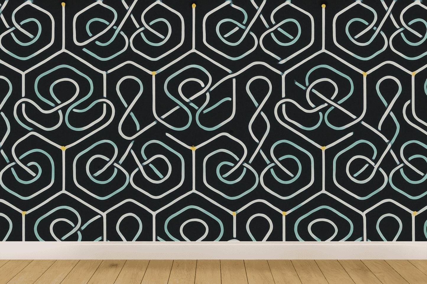 Hex Loop Knot Grid trendy peel wallpapers