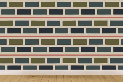 Offset Brick Relay Stripes designer printed wallpapers
