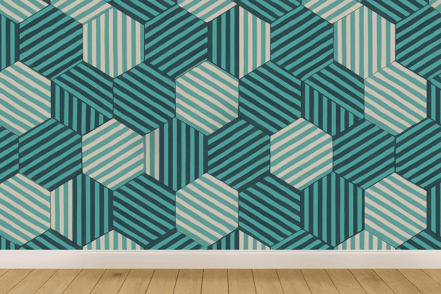 Hex Drift Microstripe Matrix premium wall decorations