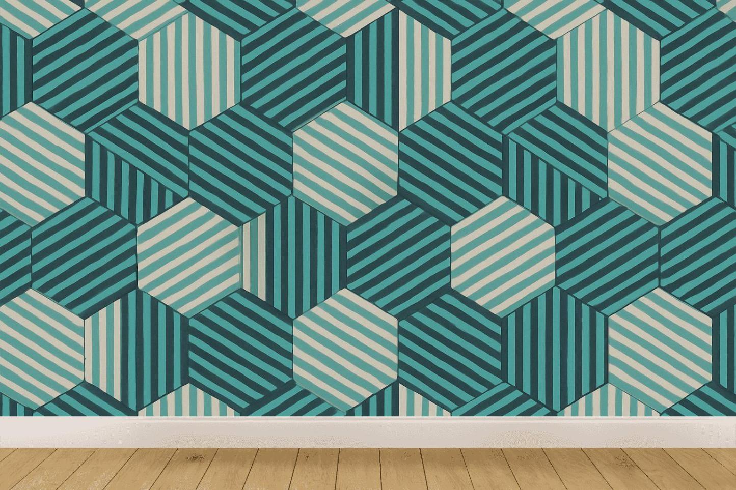 Hex Drift Microstripe Matrix premium wall decorations