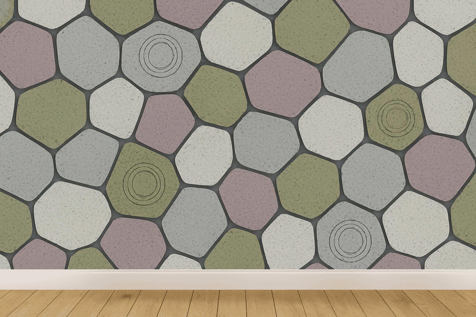 Cell Partition Pebble Mosaic wallpapers for interior design