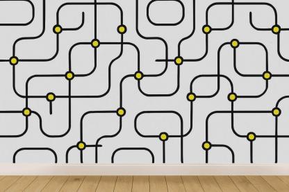 Satellite Tile Circuit Loops designer printed wallpapers
