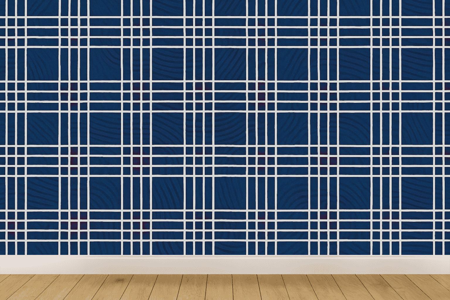 Moire Pulse Plaid personalized wall coverings