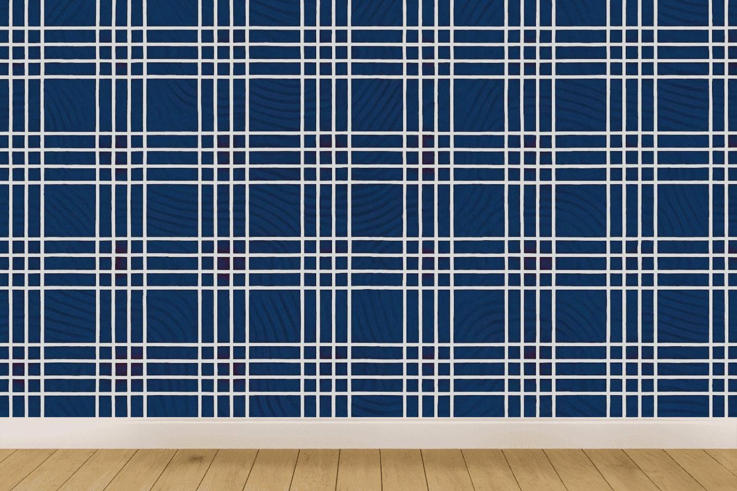 Moire Pulse Plaid personalized wall coverings