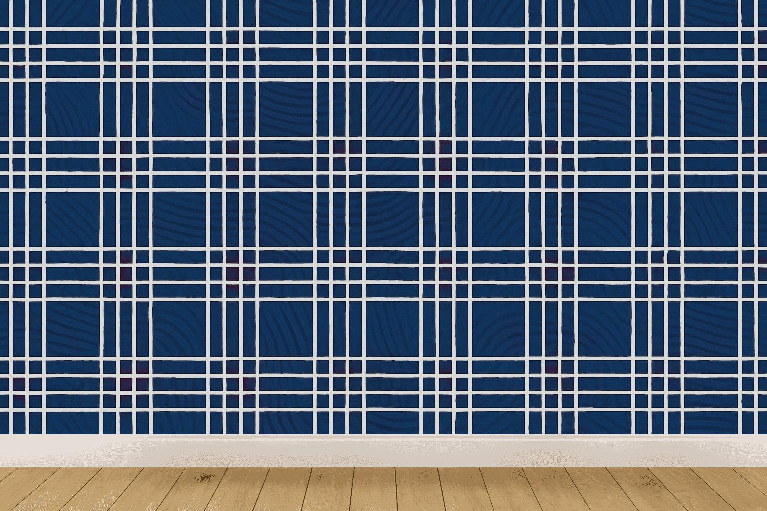 Moire Pulse Plaid personalized wall coverings
