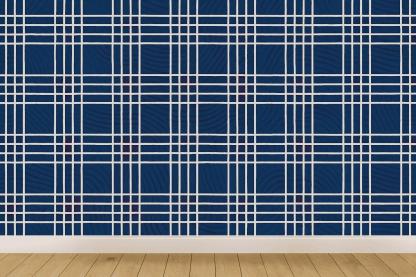 Moire Pulse Plaid personalized wall coverings