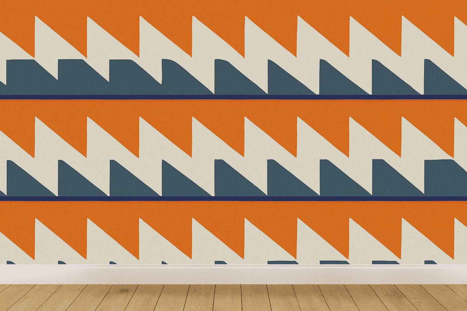 Sawtooth Stripe Phase personalized wall coverings