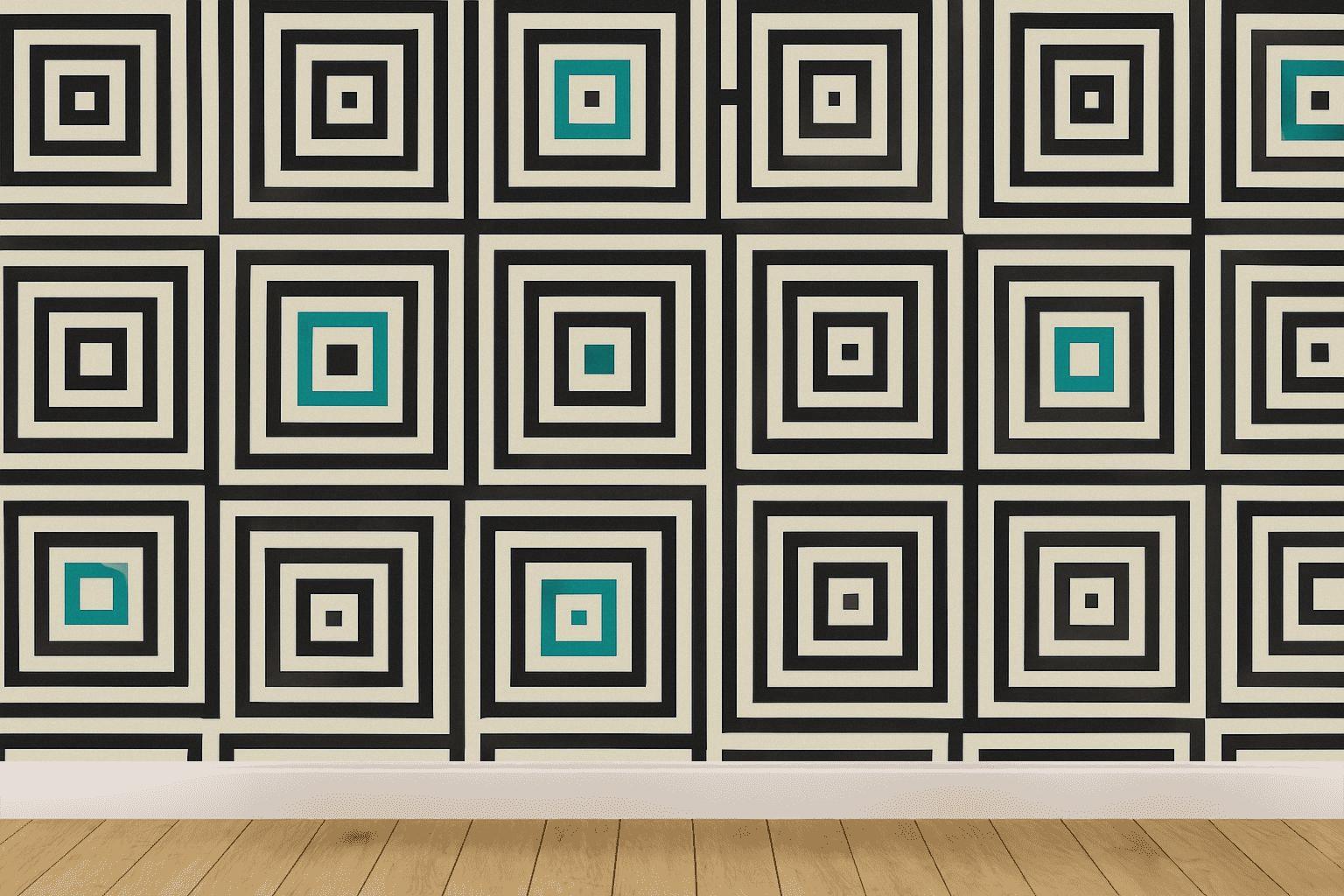 Concentric Square Orbit Tiles personalized wall coverings