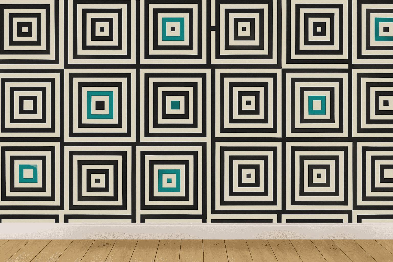Concentric Square Orbit Tiles personalized wall coverings