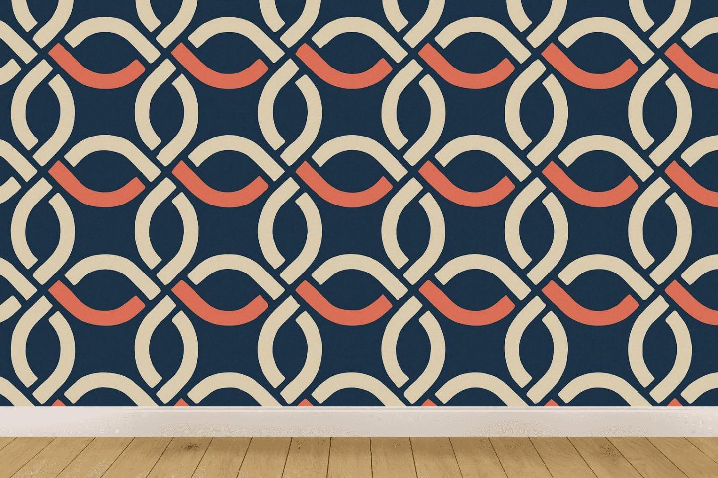 Knotless Loop Braid Grid designer printed wallpapers