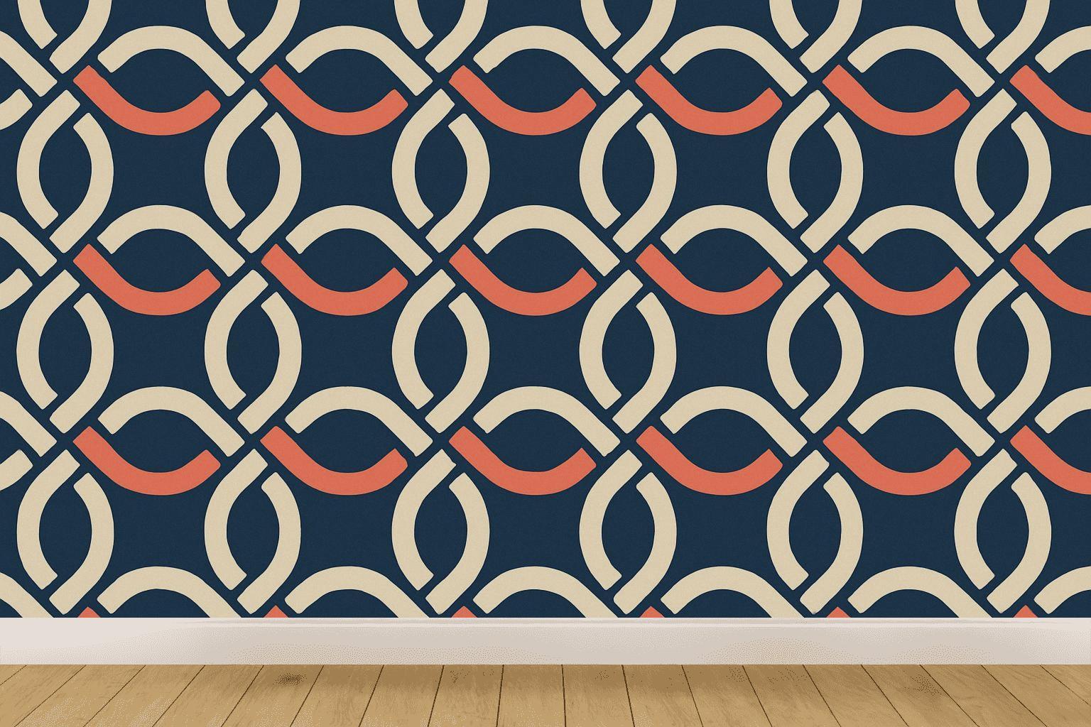 Knotless Loop Braid Grid designer printed wallpapers