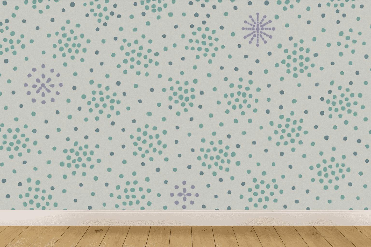 Microdot Nebula Drift Field designer printed wallpapers