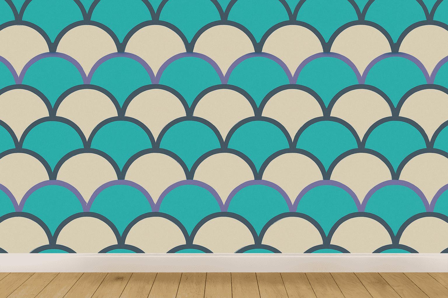 Scallop Arc Tessellation personalized wall coverings