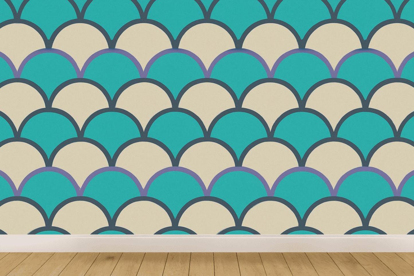 Scallop Arc Tessellation personalized wall coverings