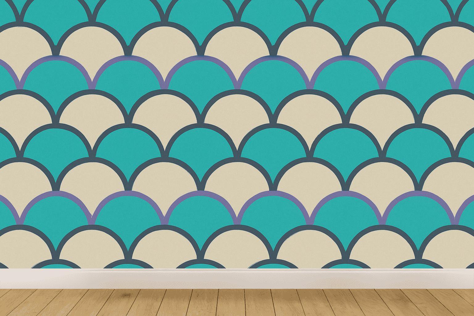 Scallop Arc Tessellation personalized wall coverings