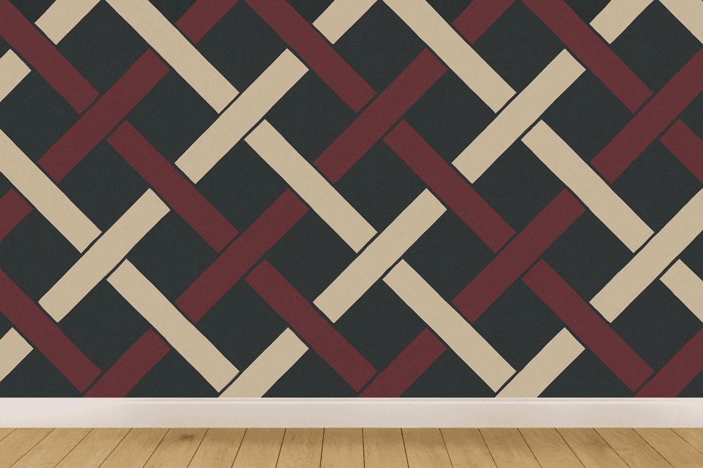 Interlocked Rhombus Ribbon Lattice stylish home wallpapers