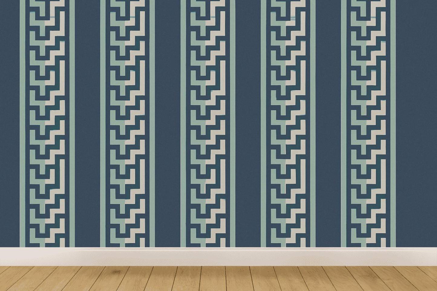 Recursive Edge Ladder Stripes designer printed wallpapers