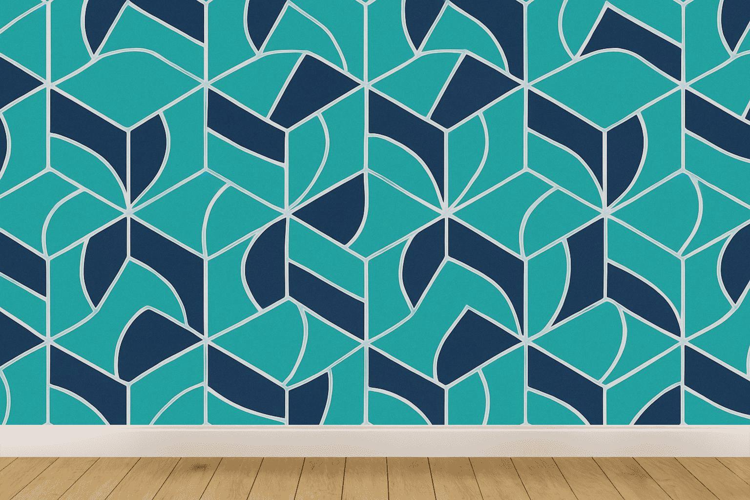 Hex Pinwheel Tessellation Drift decorative wall murals