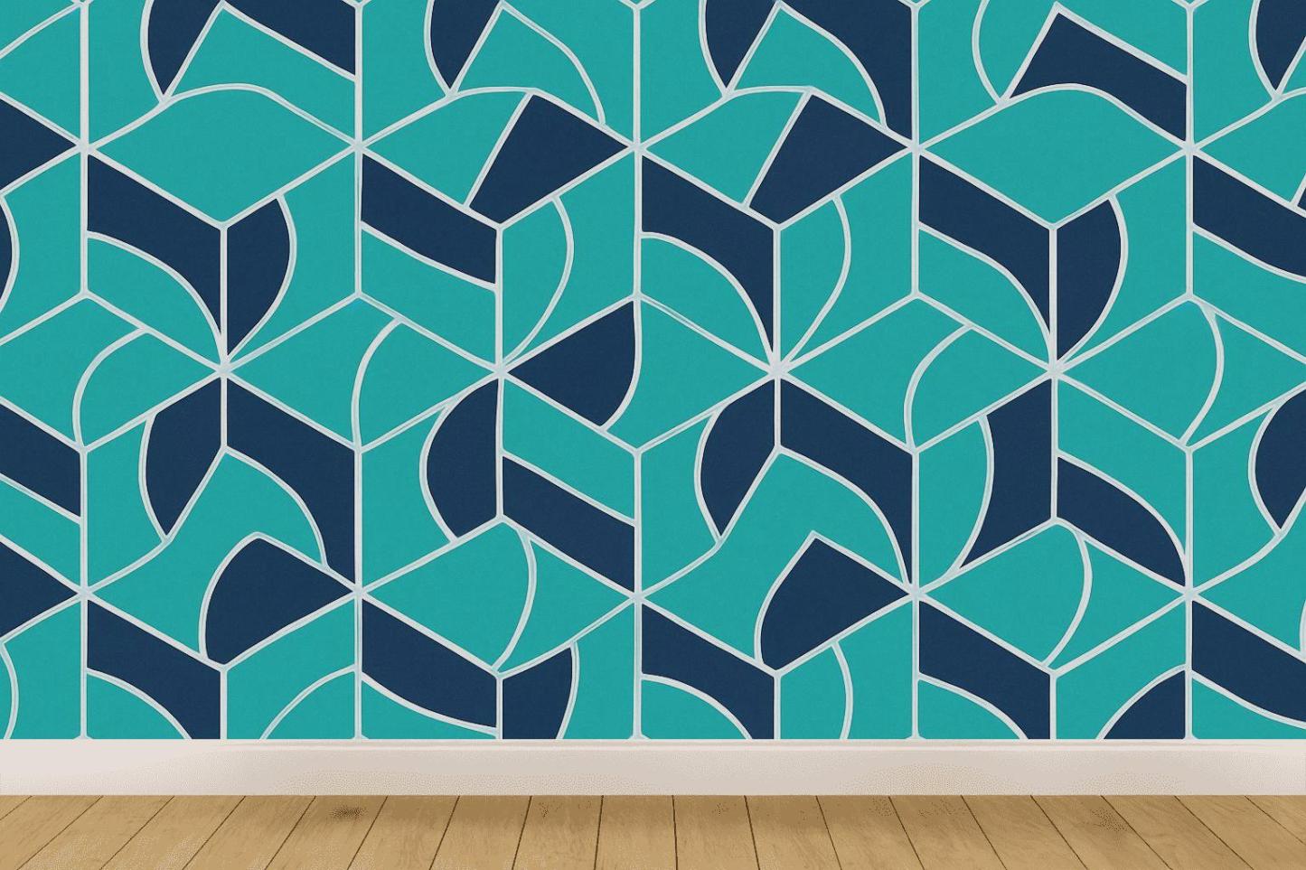 Hex Pinwheel Tessellation Drift decorative wall murals
