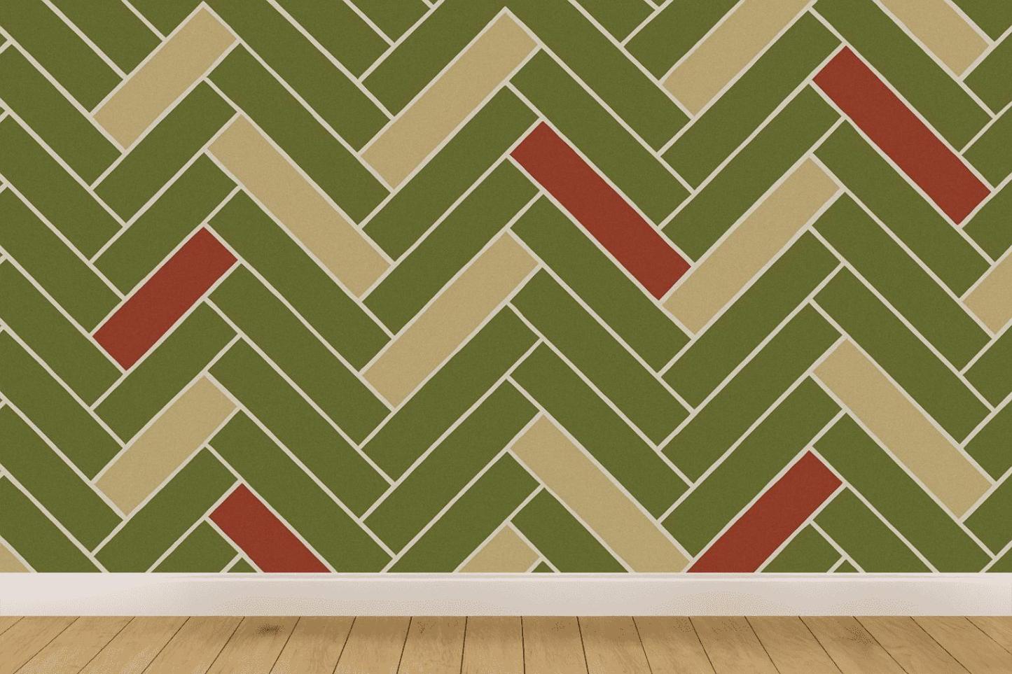 Herringbone Shard Mosaic Scatter designer printed wallpapers