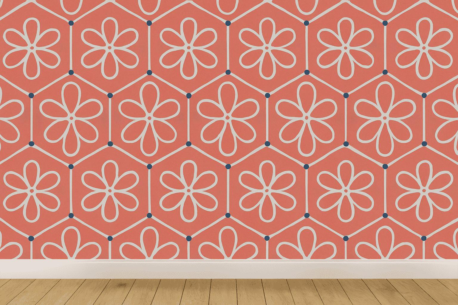 Hex Rosette Stitch Grid stylish home wallpapers