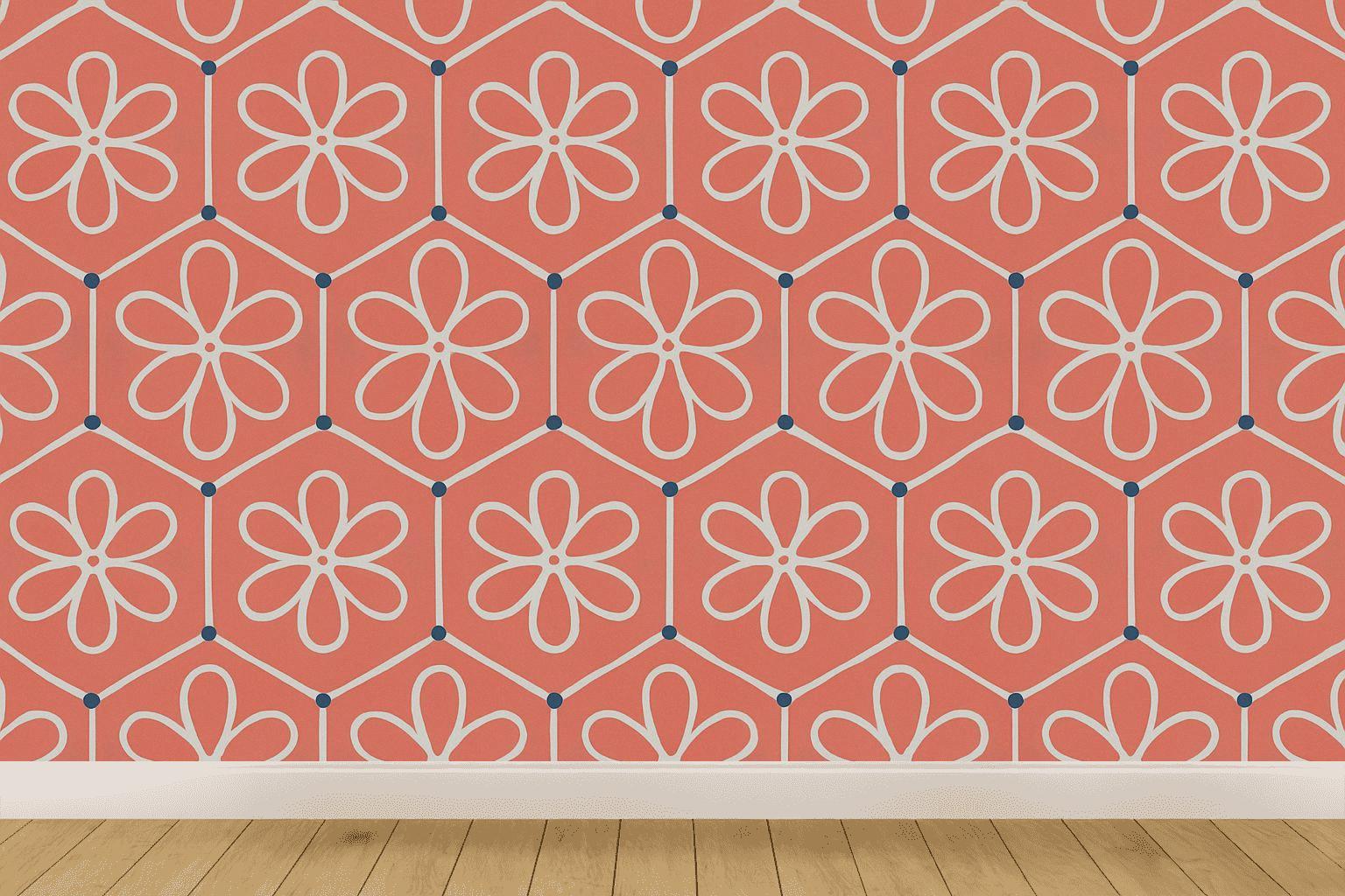 Hex Rosette Stitch Grid stylish home wallpapers