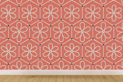 Hex Rosette Stitch Grid stylish home wallpapers