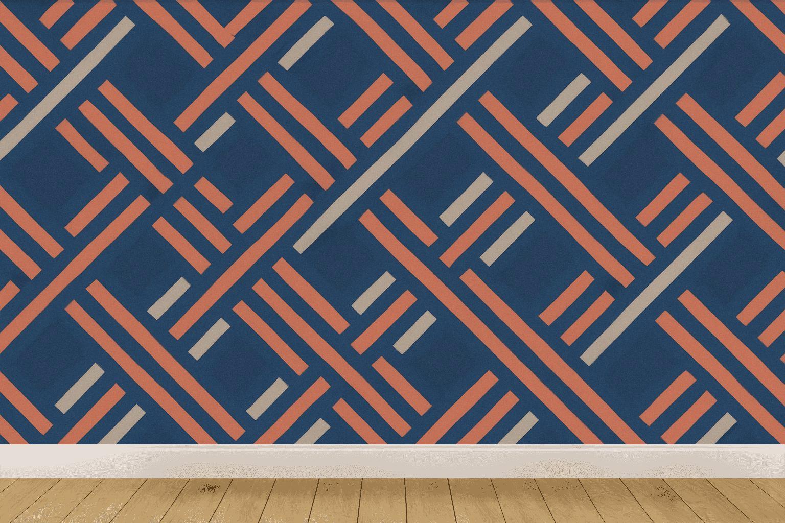 Interference Stripe Braid designer printed wallpapers