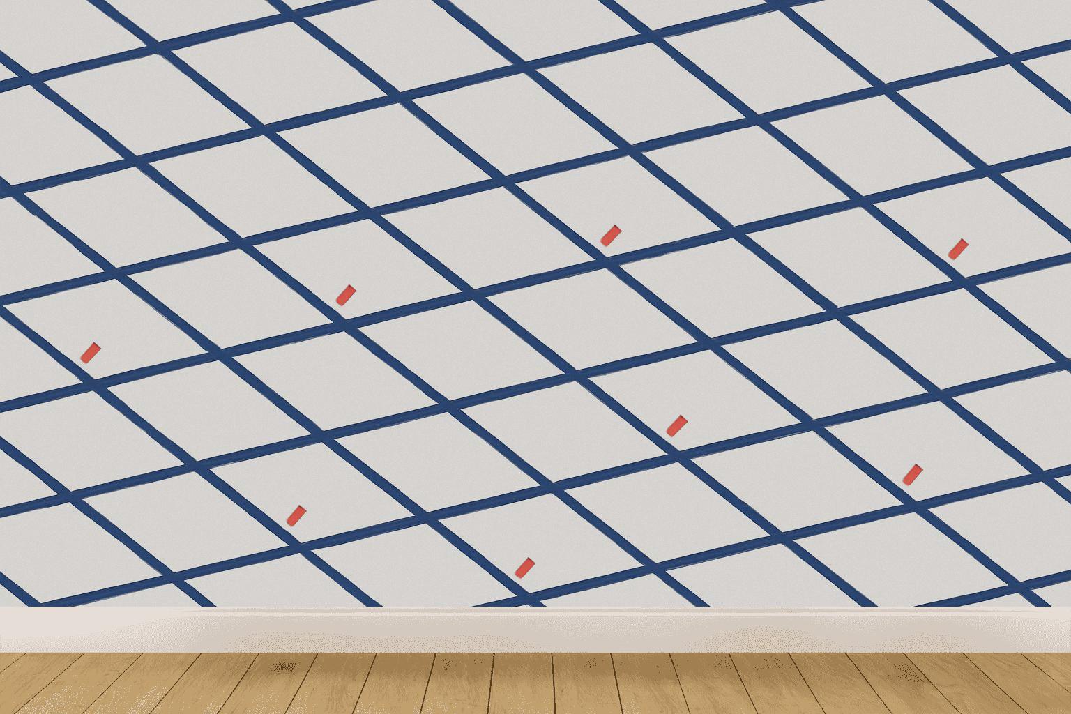 Sheared Grid Glide Checks personalized wall coverings