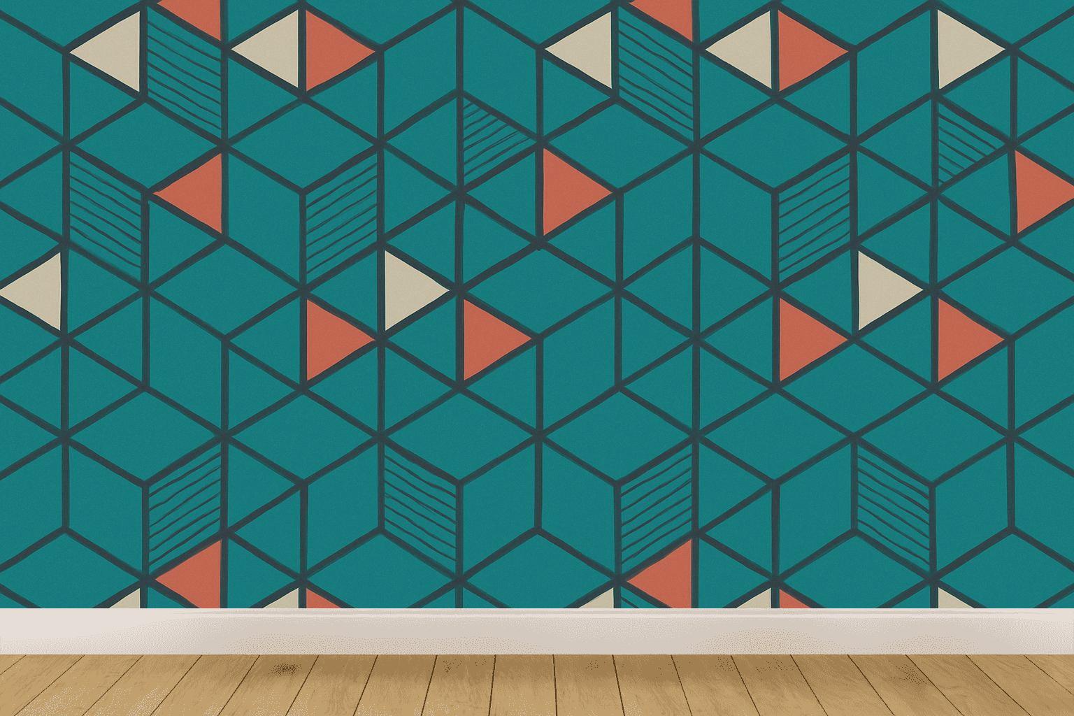 Trihex Pulse Quilt premium wall decorations