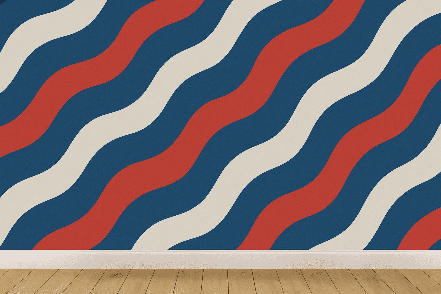 Diagonal Sine Stripe Relay designer printed wallpapers