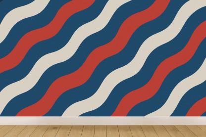 Diagonal Sine Stripe Relay designer printed wallpapers