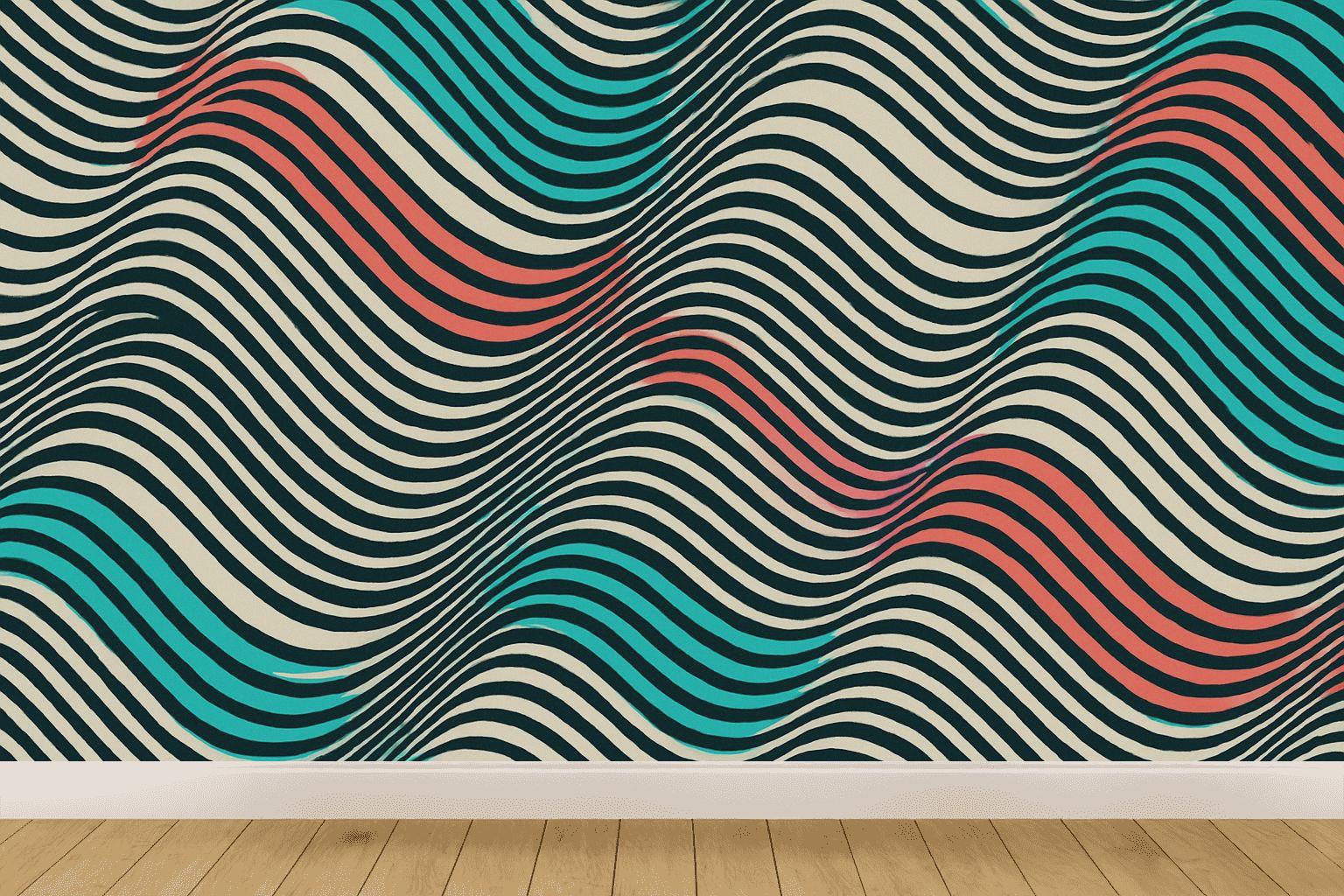 Moire Ribbon Interference designer printed wallpapers