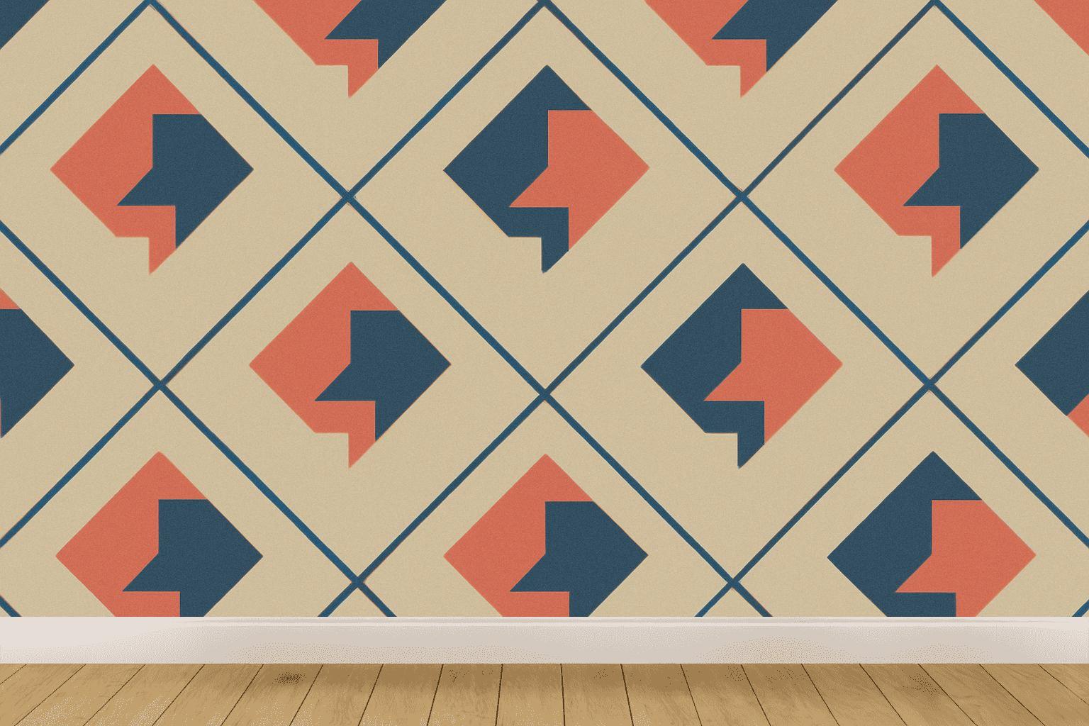 Diamond Step Patchwork decorative wall murals