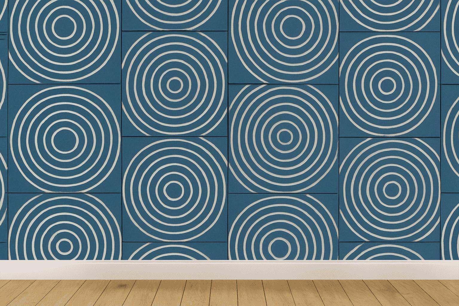Concentric Track Ripple Tiles designer printed wallpapers