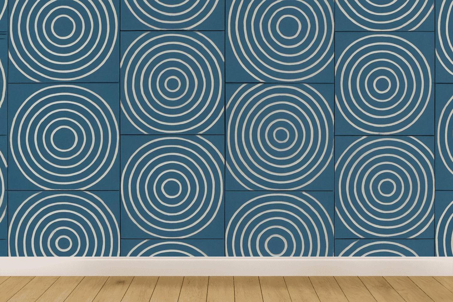 Concentric Track Ripple Tiles designer printed wallpapers